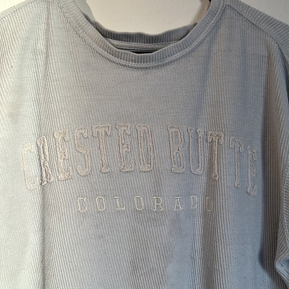 🟠 crested butte colorado blue cordouroy crewneck sweatshirt - Picture 2 of 4